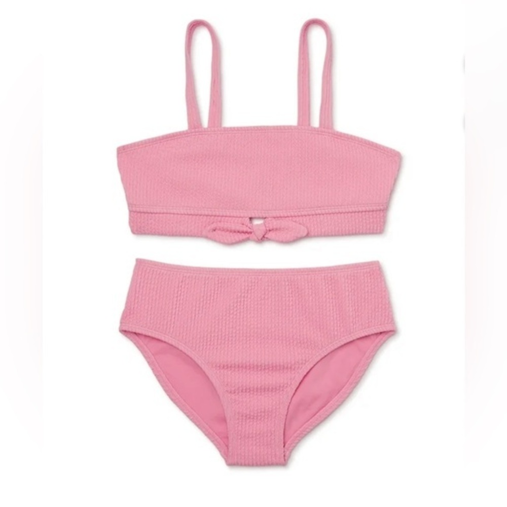 New Wonder Nation Girls Tie Front Bikini Swimsuit with UPF 50 Size XL 14-16 NWT